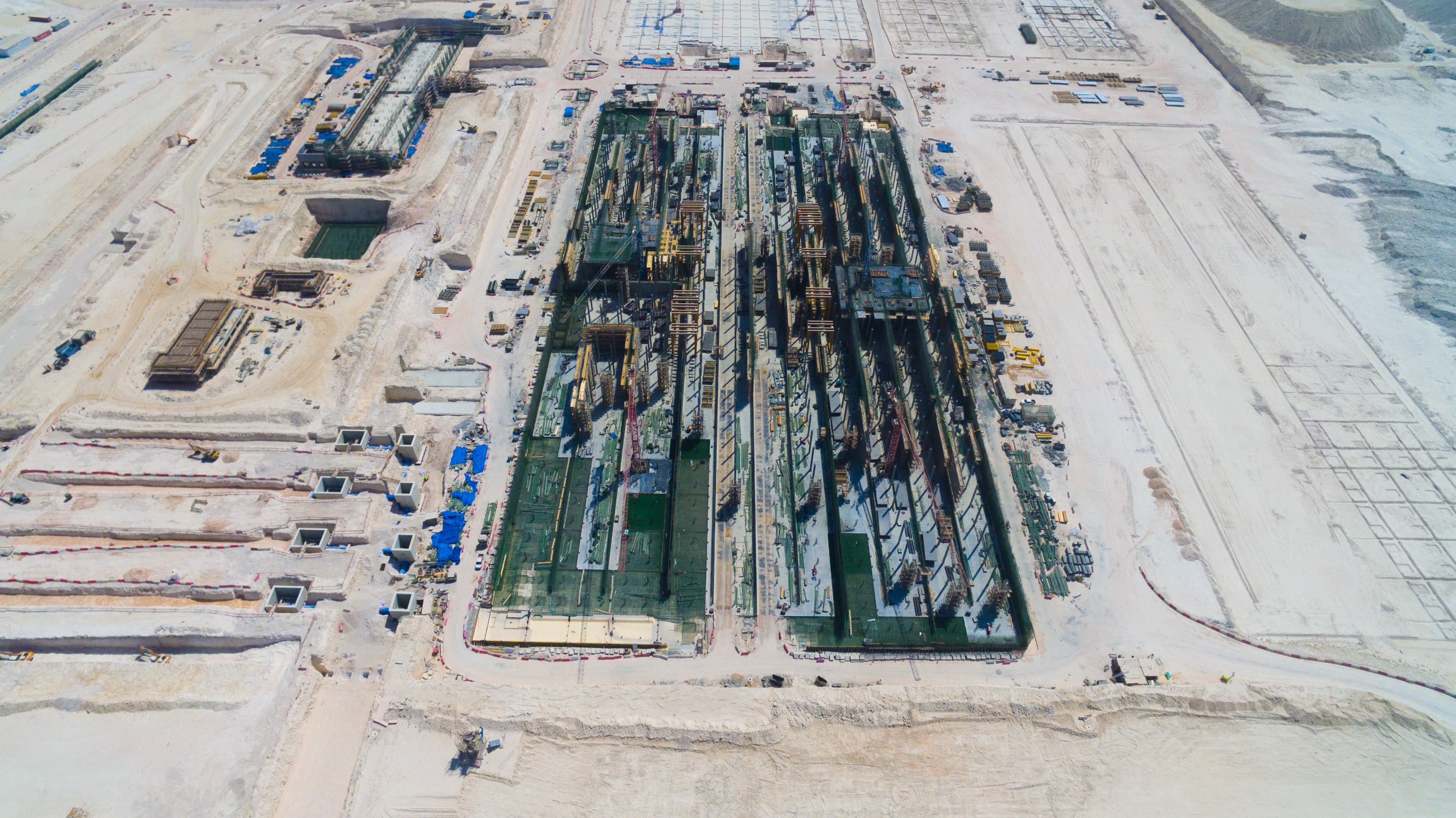 Kahramaa Mega Water Reservoir Aerial View